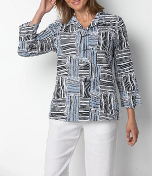 Habitat Patterned Collared Blouse- 23938