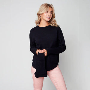 Charlie B Sweater with Removable Scarf - C2420