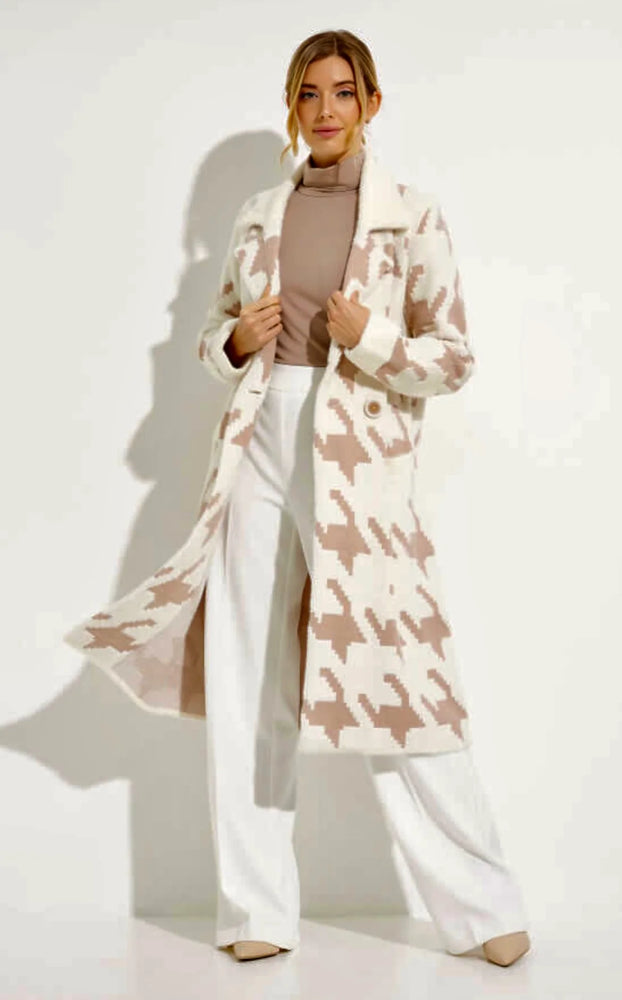 
            
                Load image into Gallery viewer, Joseph Ribkoff Houndstooth Jacket Winter White/Oatmeal 233941
            
        