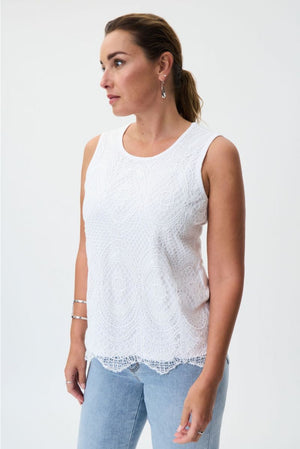 
            
                Load image into Gallery viewer, Joseph Ribkoff Lace Overlay Top 232923
            
        