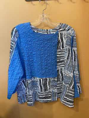 
            
                Load image into Gallery viewer, Habitat Pucker Weave Mixed Pullover- Harbor 23800
            
        