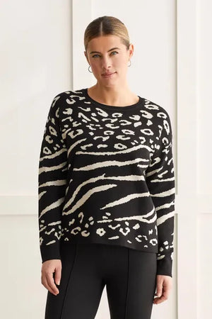 
            
                Load image into Gallery viewer, Tribal Reversible Cotton Crewneck Sweater - 1597O
            
        
