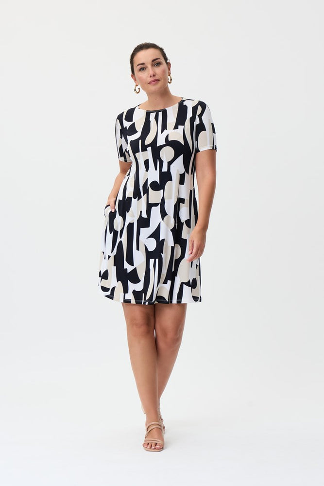 
            
                Load image into Gallery viewer, Joseph Ribkoff Short Sleeve A-Line Dress 232270
            
        