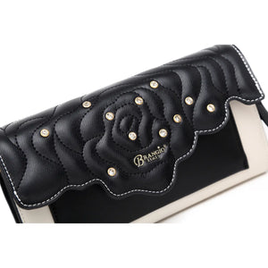 
            
                Load image into Gallery viewer, Brangio Rossette Vegan Leather Crossbody with Crystals RAS8526
            
        
