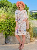 Dolcezza Floral Linen Dress 23633