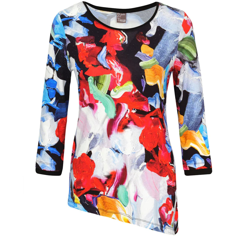 
            
                Load image into Gallery viewer, Dolcezza Asymmetric Printed Tunic Top 23613
            
        