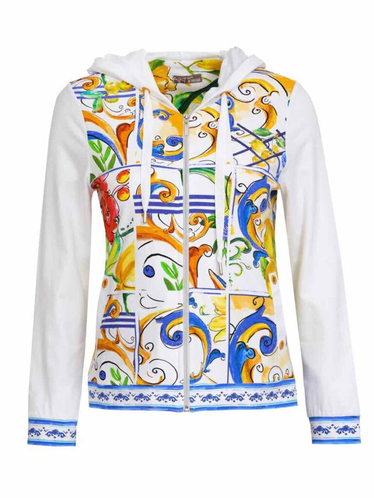 
            
                Load image into Gallery viewer, Dolcezza Zip Cardigan Hoodie- 23145
            
        