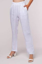 Linen Luv Slim Leg Pant- Bianco PT709