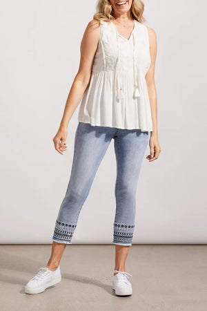 
            
                Load image into Gallery viewer, Tribal Audrey Pull-On Cropped Jean with Embellishment 77920-2020
            
        