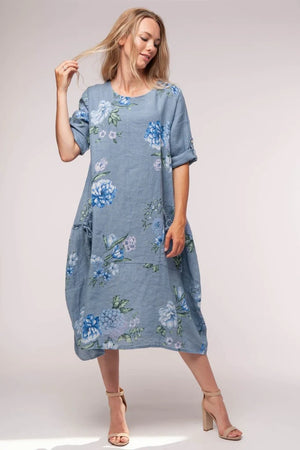 
            
                Load image into Gallery viewer, Linen Luv Midi Floral Dress TP1115
            
        
